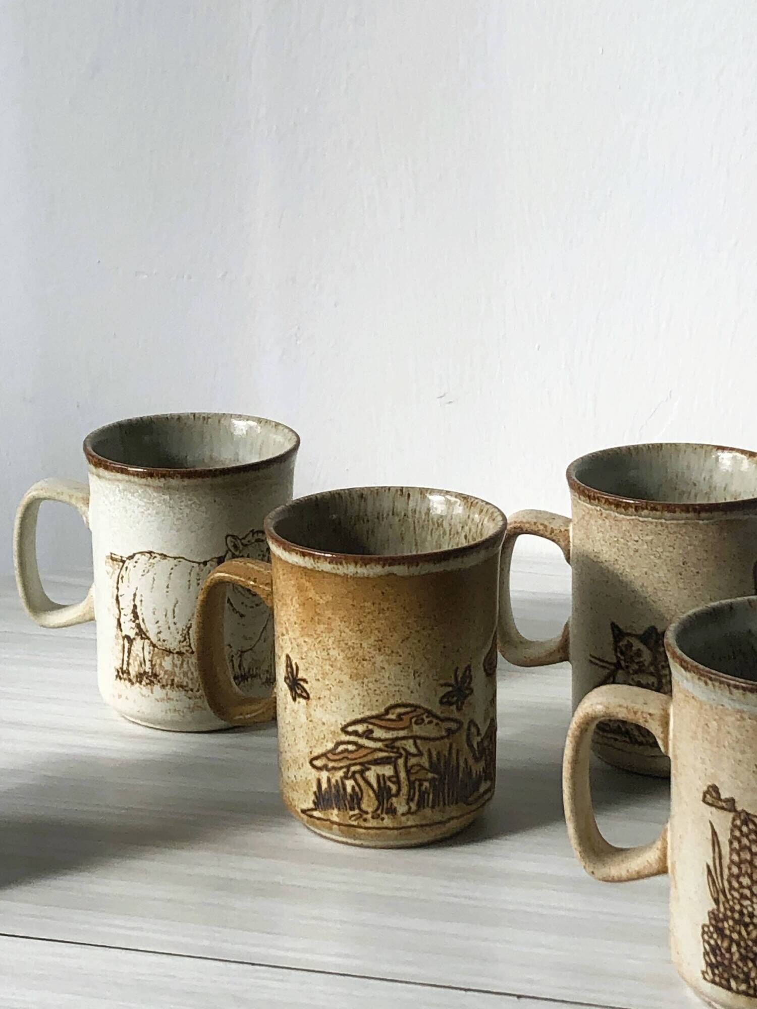 Set of 5 Dunoon ceramic mugs Made in Scotland