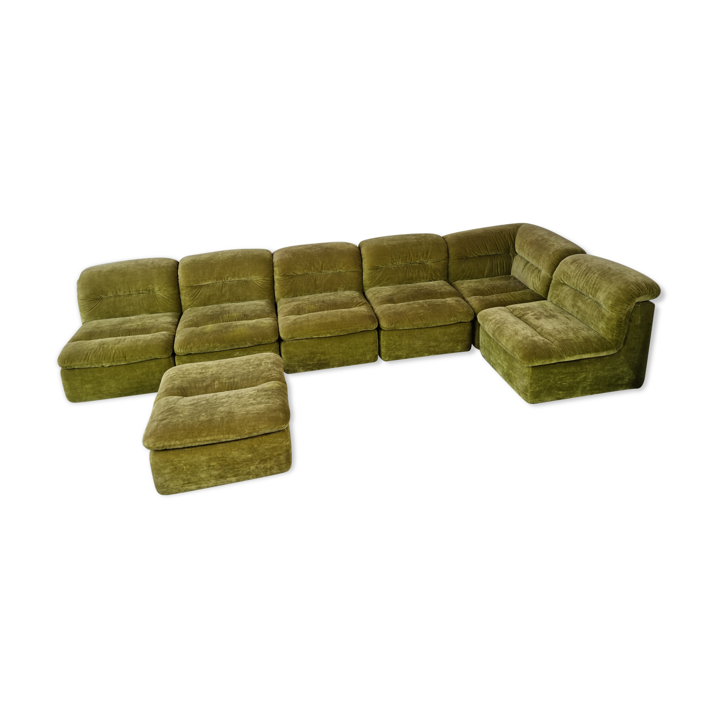 Modular green sofa vintage 70s