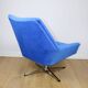 Vintage swivel armchair from DDR blue cornflower velvet from the Jade series