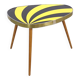 Vintage 1950s black and yellow striped formica table, plant table.