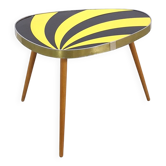 Vintage jaren 50 zwart geel gestreept formica tafel, plantentafel