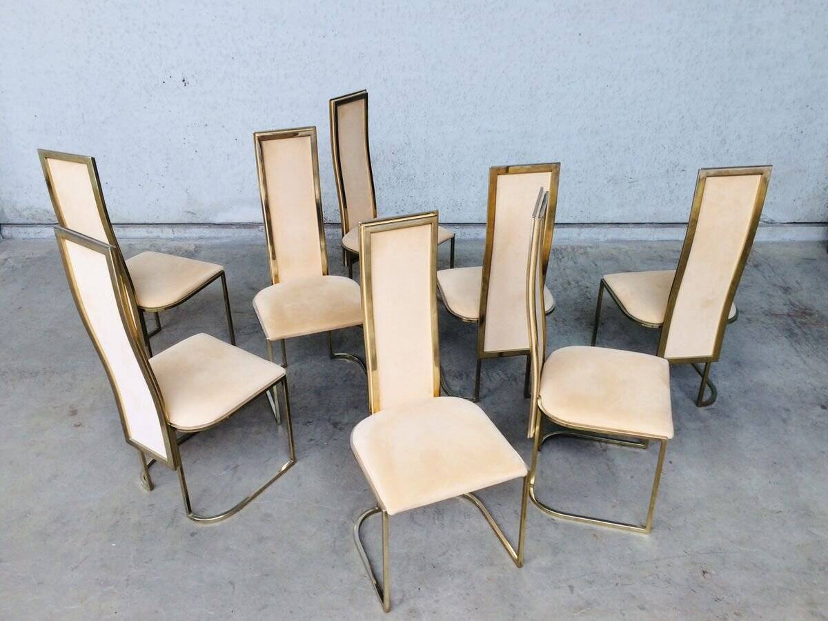Hollywood Regency dining chairs from Belgo Chrom, 1970s, set of 8.