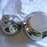 70's pear ice bucket in metal chrome collector