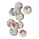 Set of 10 mismatched vintage dessert plates