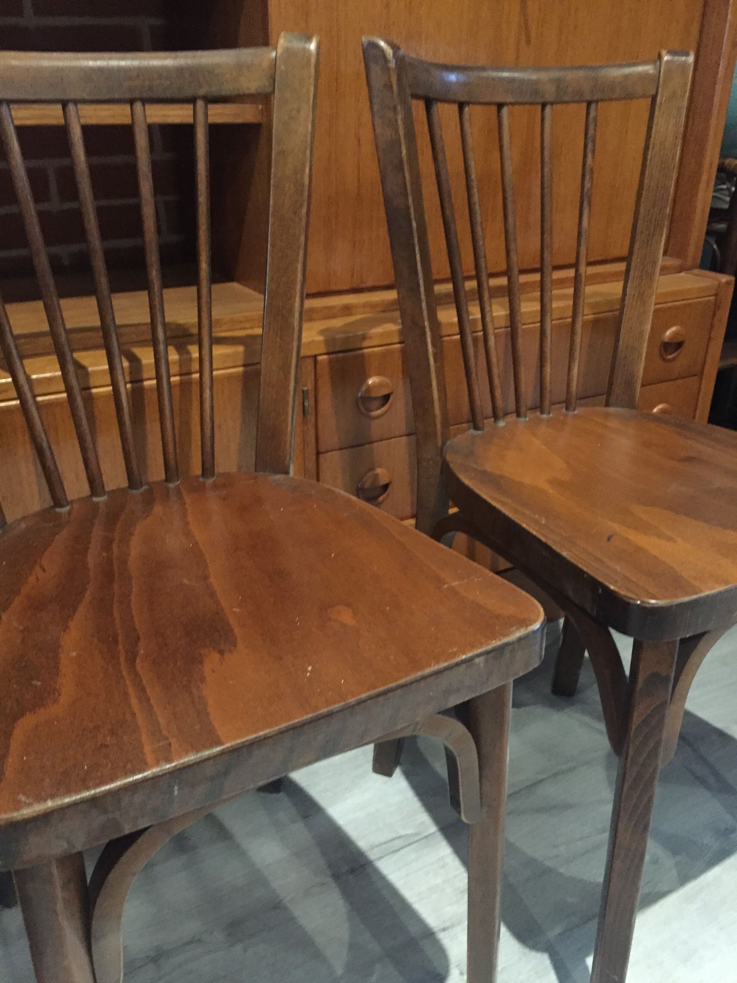 Suite of 3 Baumann chairs stamped model