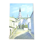 Painting village bigoudène church
