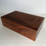 Carved wooden jewelry box
