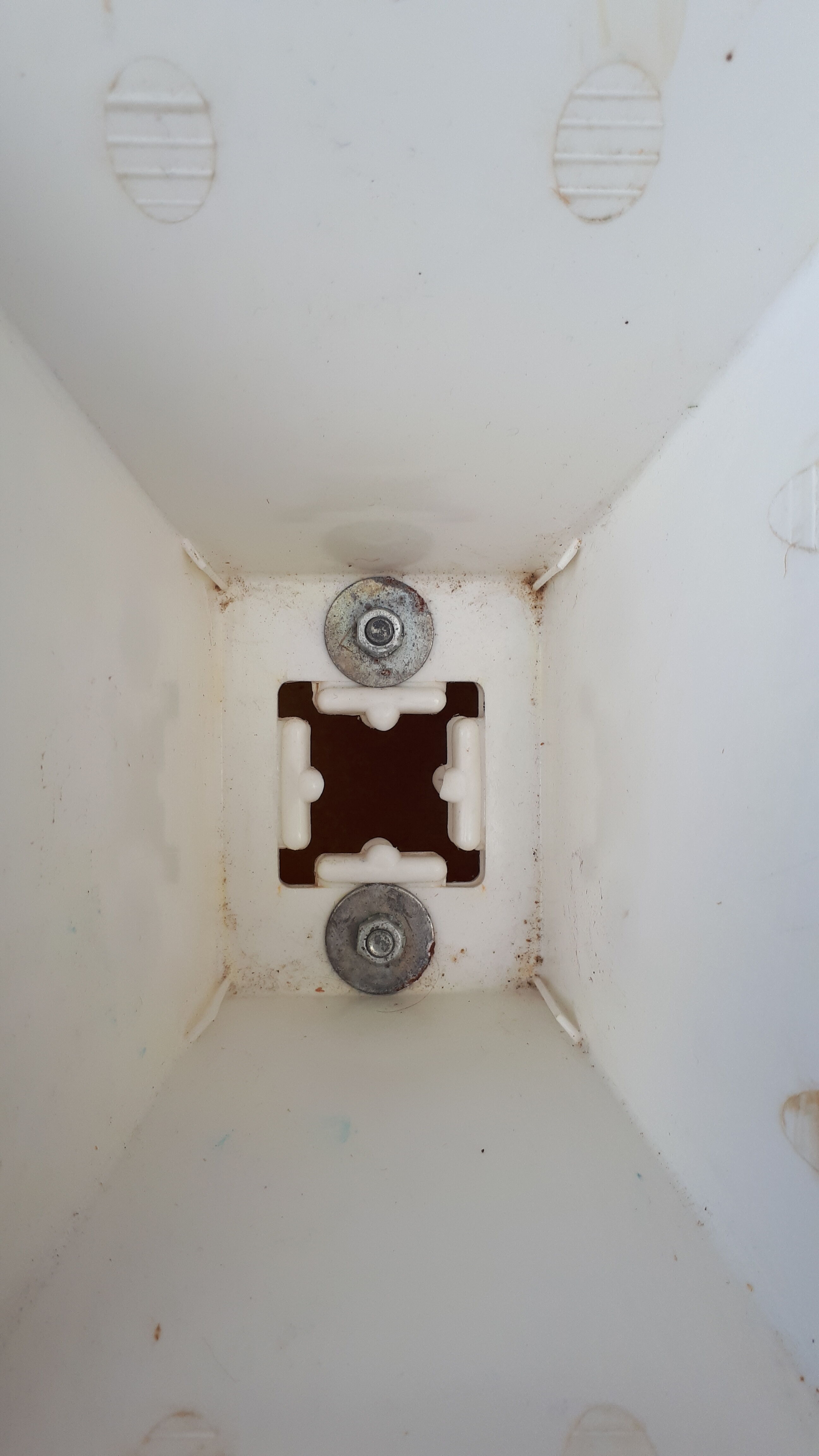 70's white and orange Prisunic Tabouret