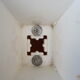 70's white and orange Prisunic Tabouret