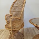 armchair "Emanuelle" and its rattan table