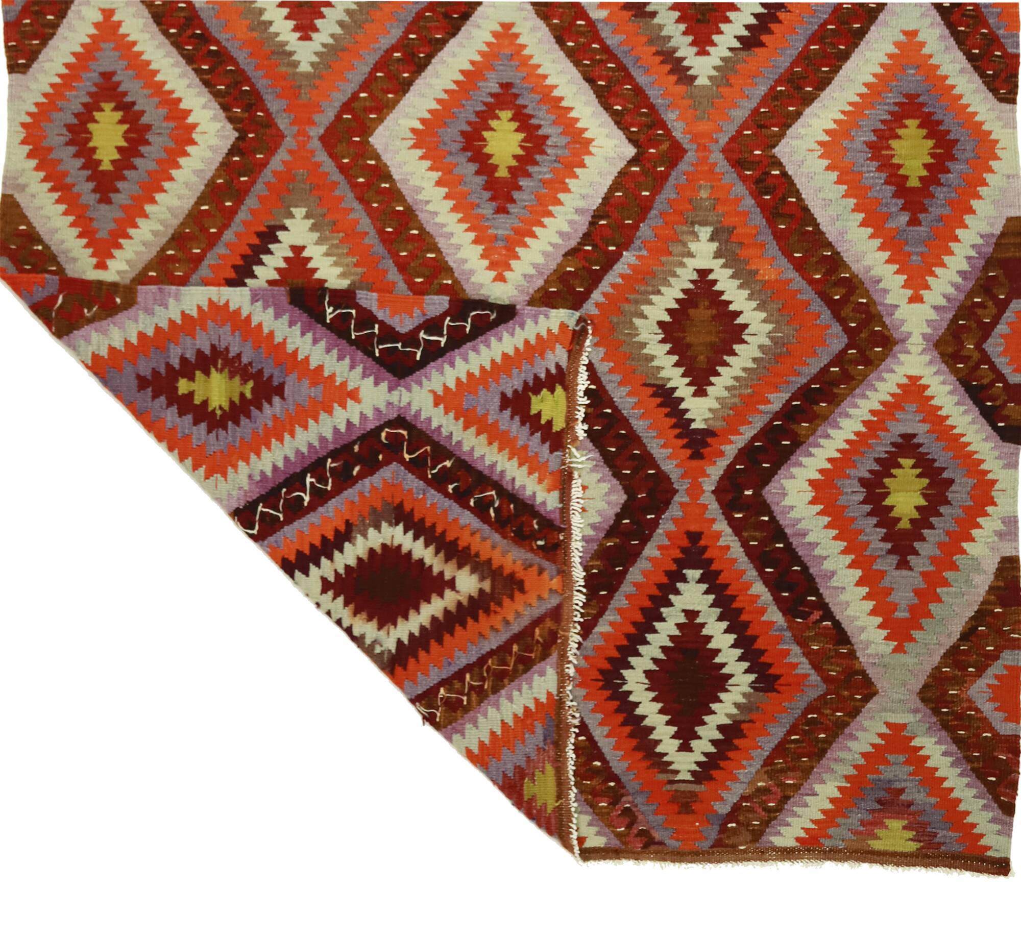 Vintage Colourful Turkish Kilim Rug 170x257 cm Handmade Wool