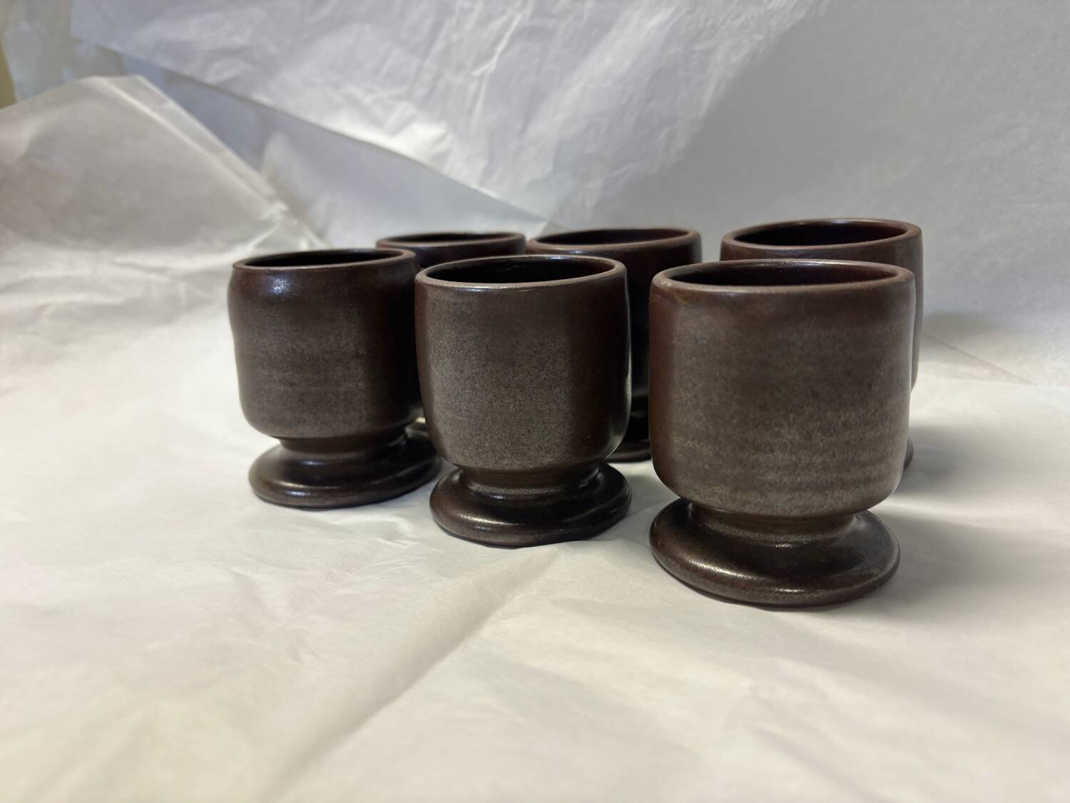 Set of 6 stoneware cups or glasses