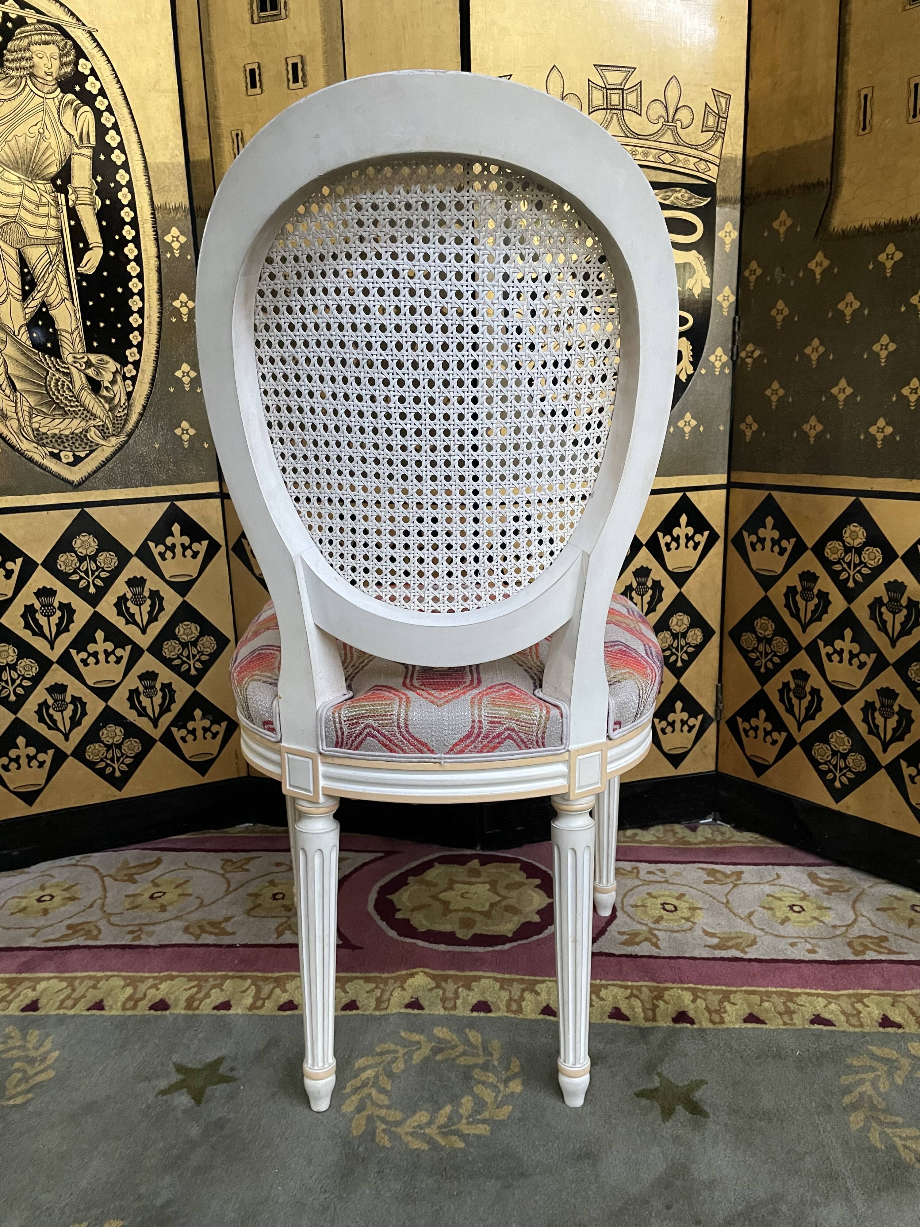 4 chairs louis XVI style medallion