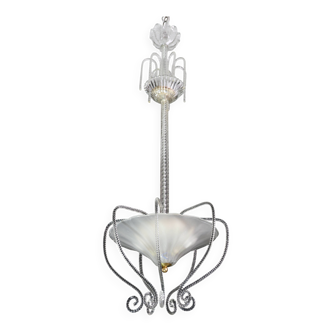 Art Decò Barovier e Toso "Fountain" Murano Glass Chandelier, 1950