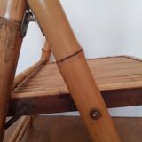 Bamboo and rattan folding chair
