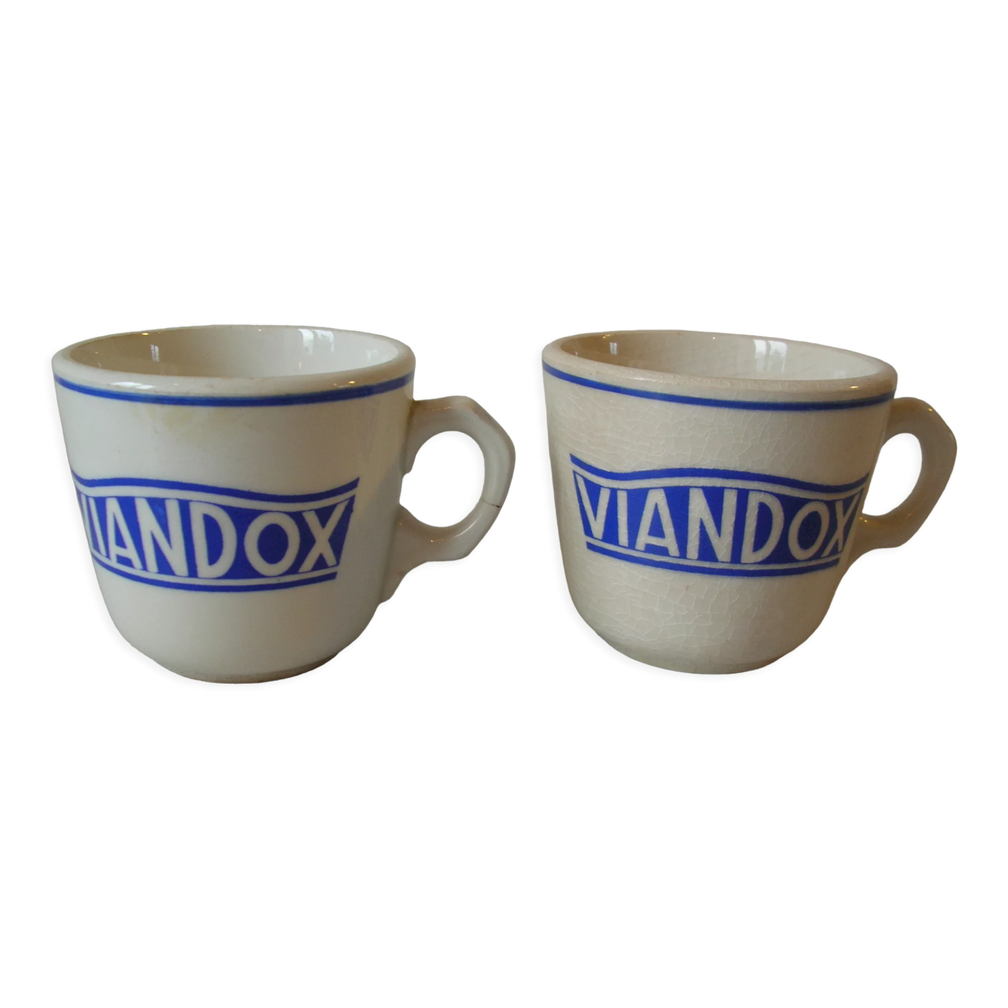 Set of 2 old cups viandox ceramic