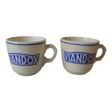 Set of 2 old cups viandox ceramic