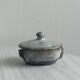 Handmade stoneware coffee set, 6 cups, saucers and sugar bowl, natural tones