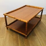Bamboo-style turned wood coffee table