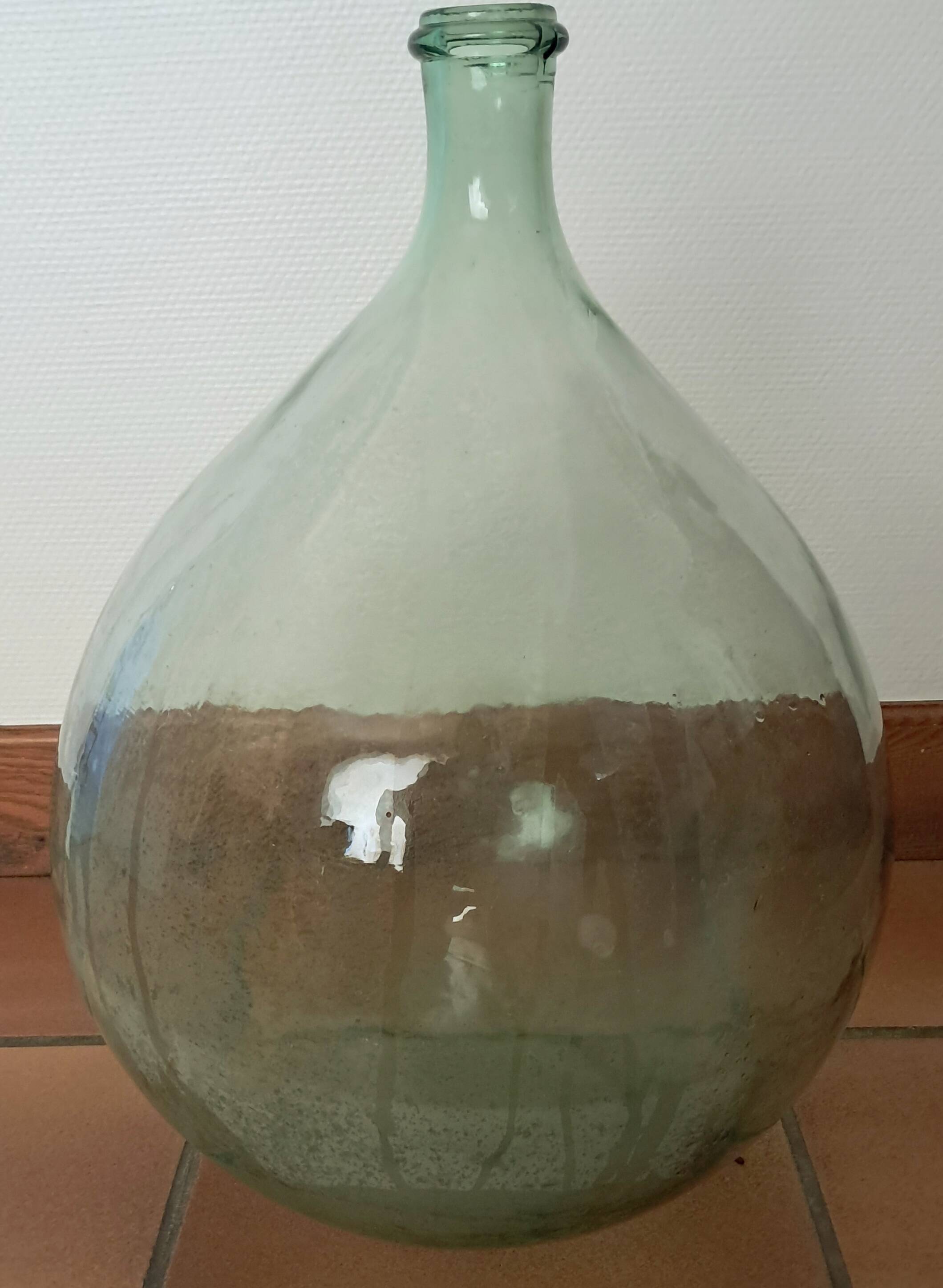 Clear glass demijohn