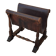 Vintage magazine rack in oak and antique leather
