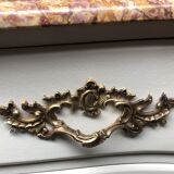 Curved chest of drawers white patina above marble louis XV style