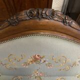 Louis Philippe style living room with embroidered upholstery - Sofa and 4 chairs
