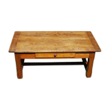 Rustic old wooden coffee table with crossbeam and drawer