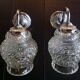 Pair of structured glass and chrome metal, 60s
