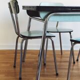 Table & chaises formica bleu