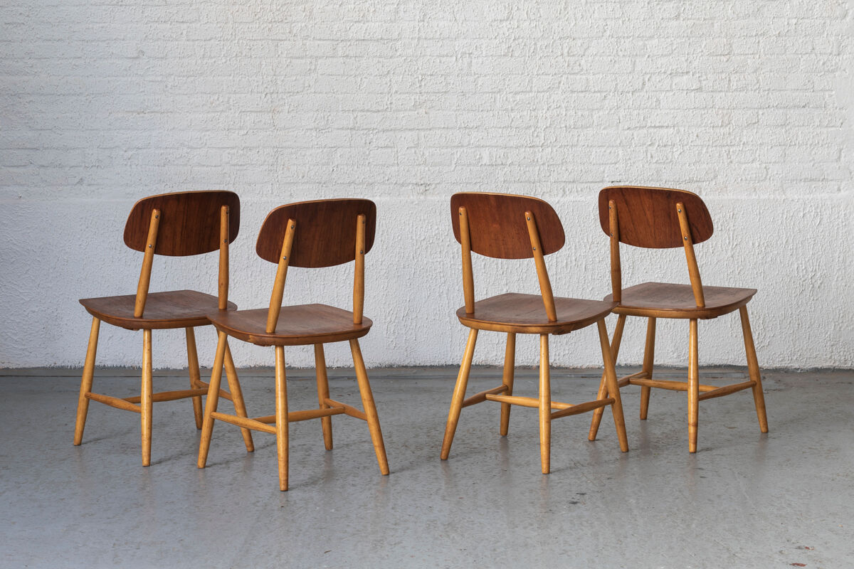 Set de 4 chaises de salle à manger par Martinsson & Axelsson pour Nässjö Stolfabrik, Suède, années 1960