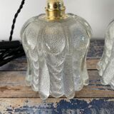 Set of two vintage electric chiseled glass handhelds