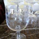 Lot of 7 engraved old glasses