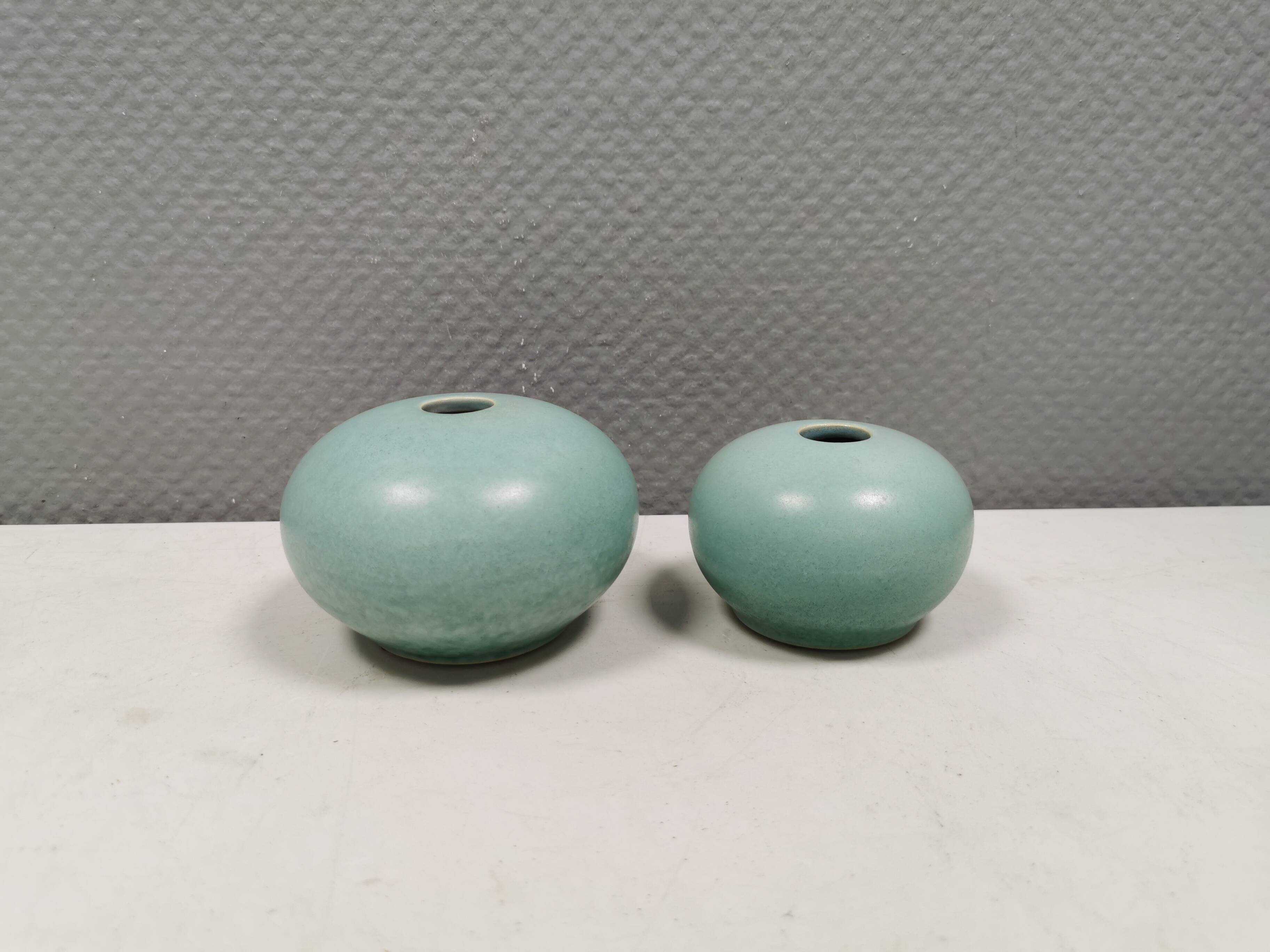 Two ball vases from Asbo ceramics Denmark 1987-1996