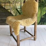 Unique Hungarian handcrafted chair in oak and leather.