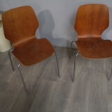 Lot of 4 chairs in teak 60's
