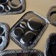 6 vintage metal plates for breakfast