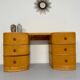 Old beech desk in art deco style with drawer, vintage 60s