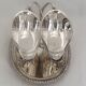 Idiot, double sauce boat + liners, Minerva silver, excellent condition, 19th century, 1.798 kg