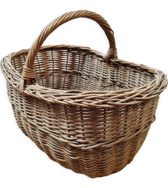 Panier en osier vintage de 1980