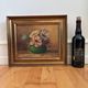Vintage original floral oil painting, signed flower art