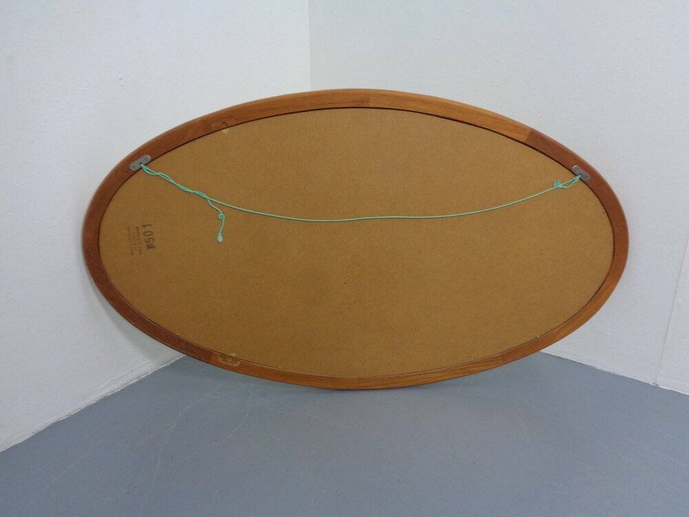 Large Danish Oval 501 Mirror in Teak by Aksel Kjersgaard, 1960s