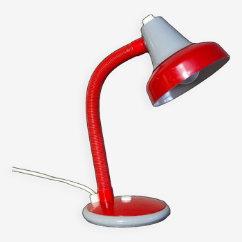 Lampe de bureau Aluminor rouge et grise