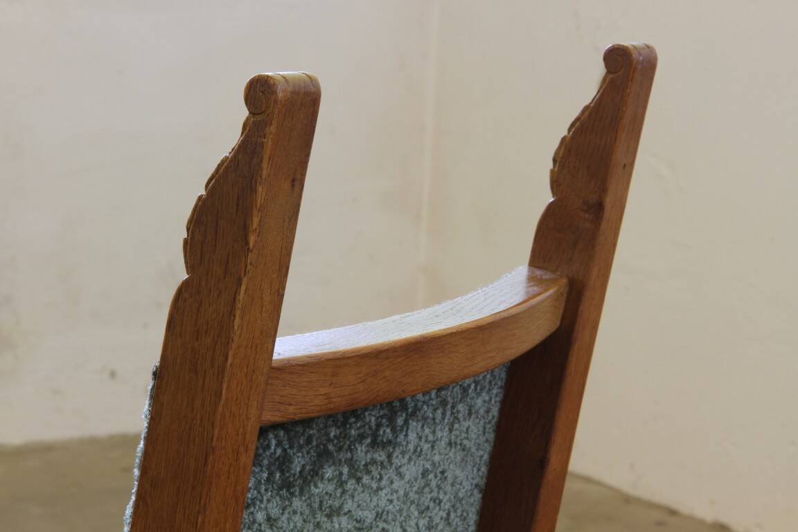 Vintage 1950s signature, solid oak dining throne chairs, Danish craftsmanship
