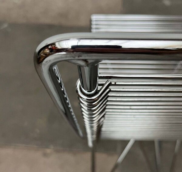 Tabouret de cuisine Postmoderne allemand Kreuzschwinger par Till Behrens pour Meyer Stahlmöbel, années 1980