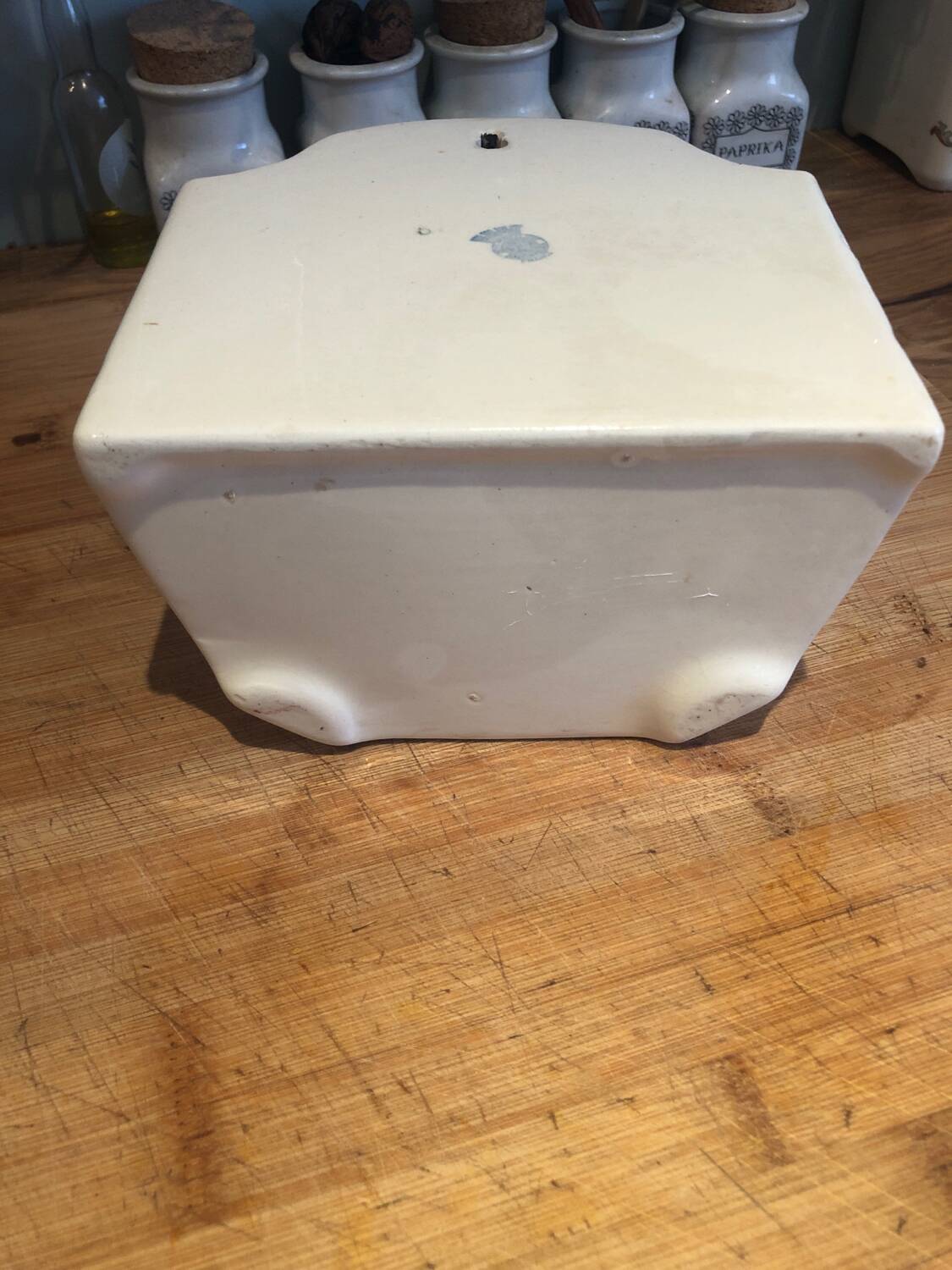 Vintage porcelain salt pot from Badonviller France