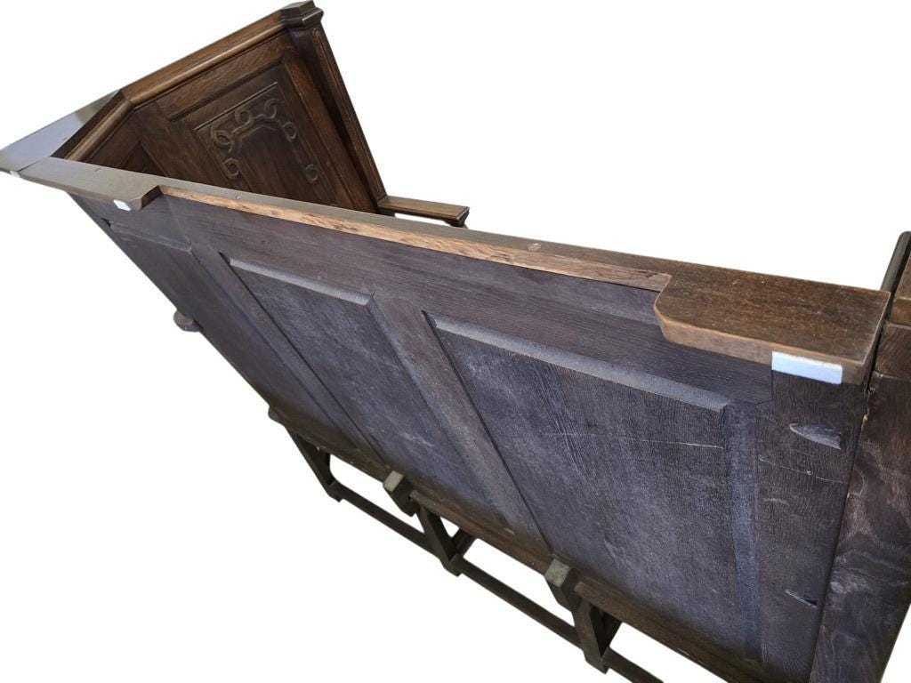 Vintage corner bench in wood in Henri II style