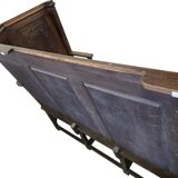 Vintage corner bench in wood in Henri II style