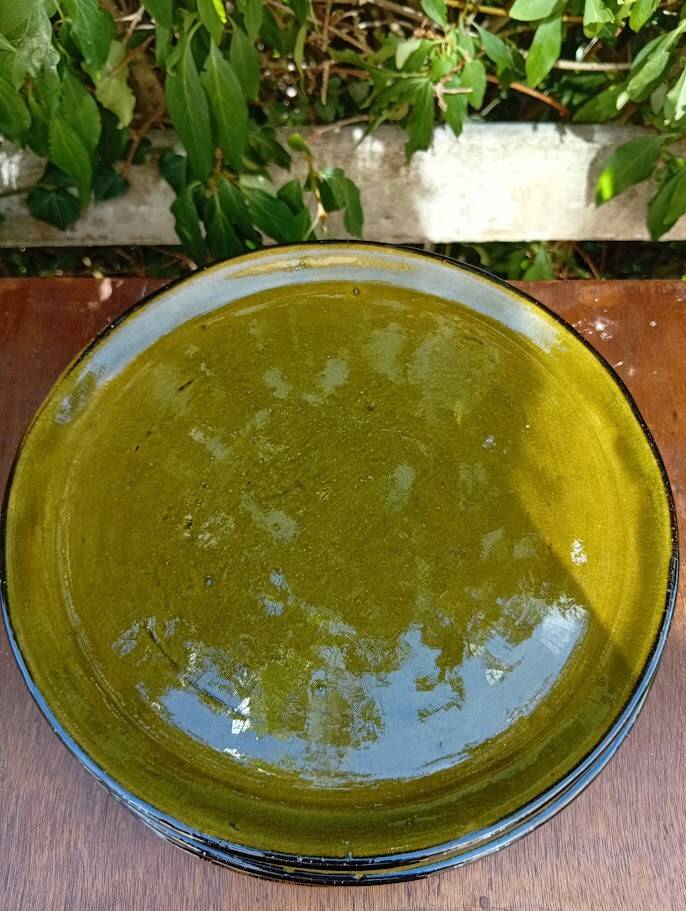 6 large handmade ceramic plates