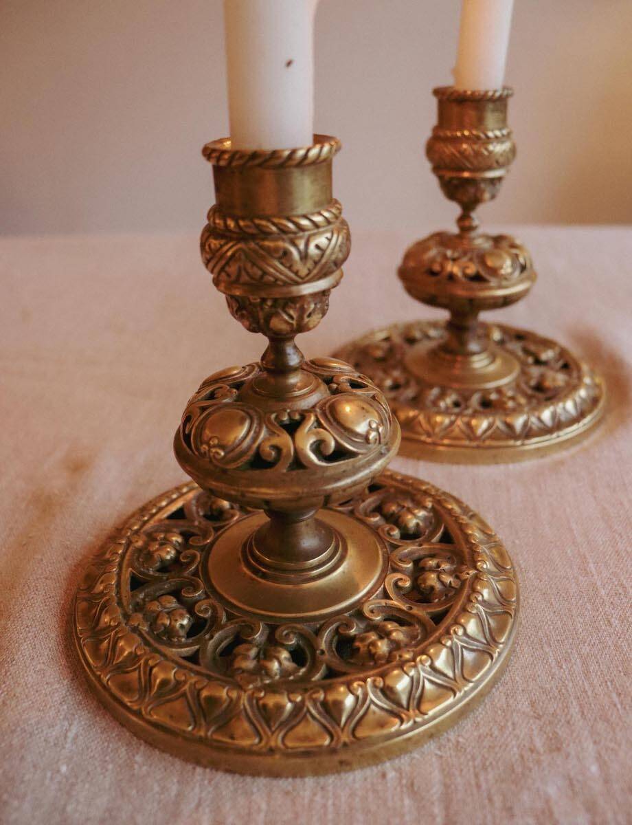 19th century bronze table ends